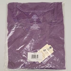 St. John's Bay Sunset Purple V-Neck Long Sleeve Tee 0X
